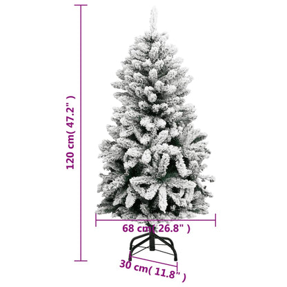 Artificial Hinged Christmas Tree with Flocked Snow 120 cm