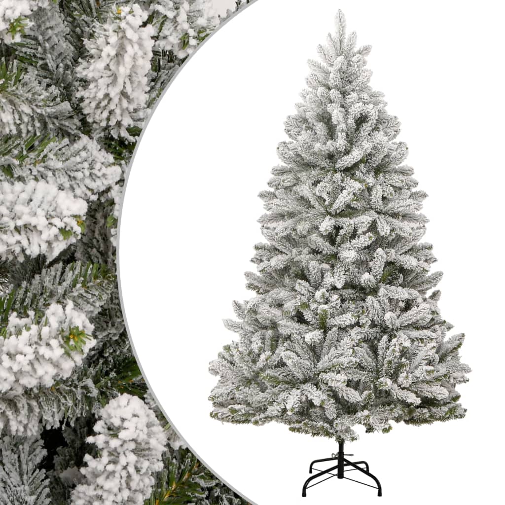 Artificial Hinged Christmas Tree with Flocked Snow 240 cm