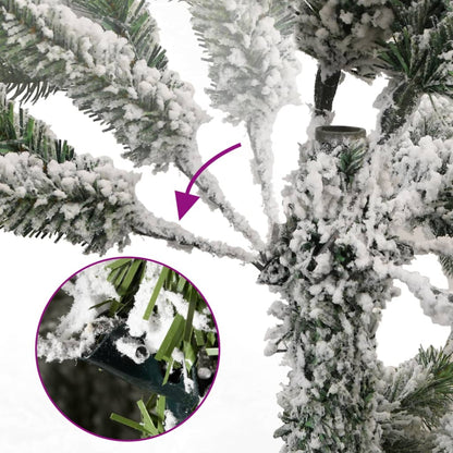 Artificial Hinged Christmas Tree with Flocked Snow 240 cm