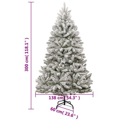 Artificial Hinged Christmas Tree with Flocked Snow 300 cm