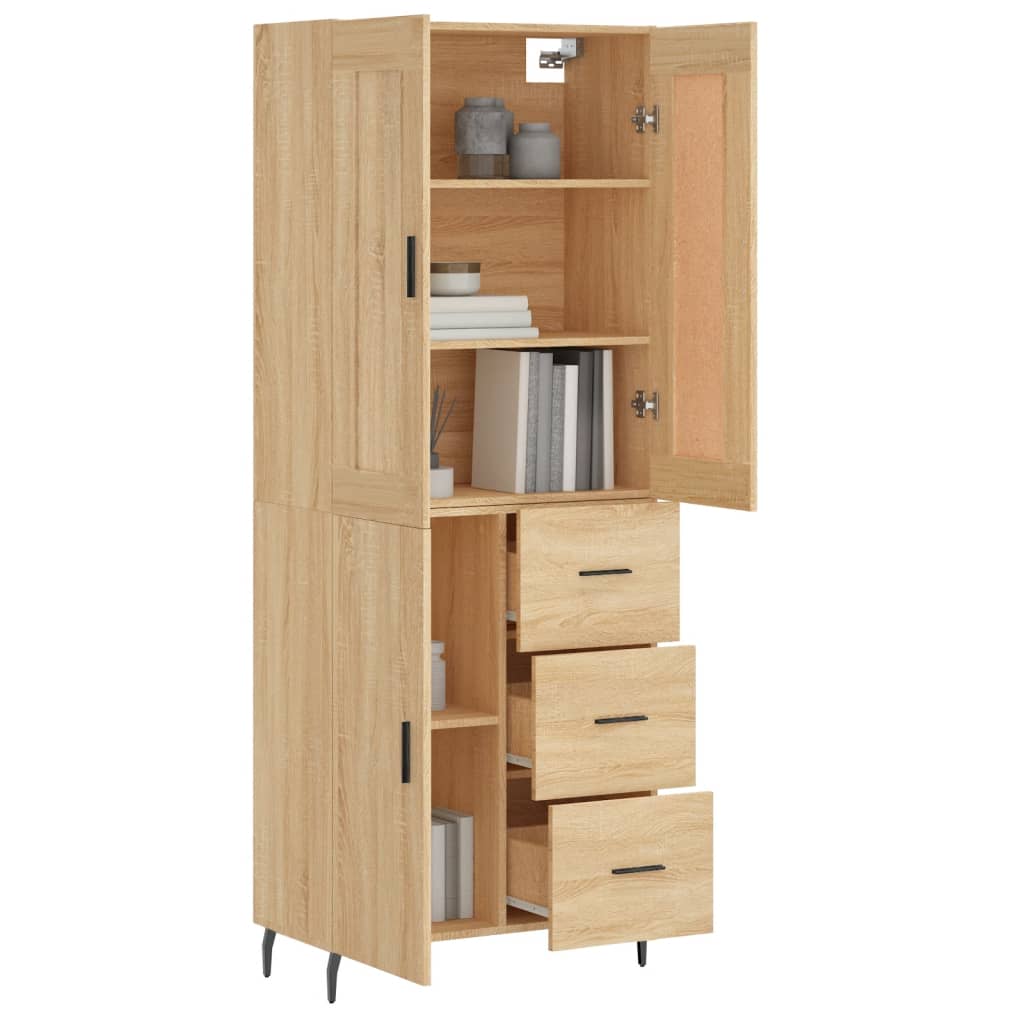 Highboard Sonoma Oak 69.5x34x180 cm Engineered Wood