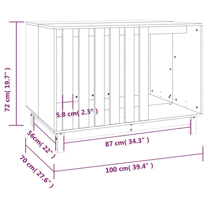 Dog House White 100x70x72 cm Solid Wood Pine