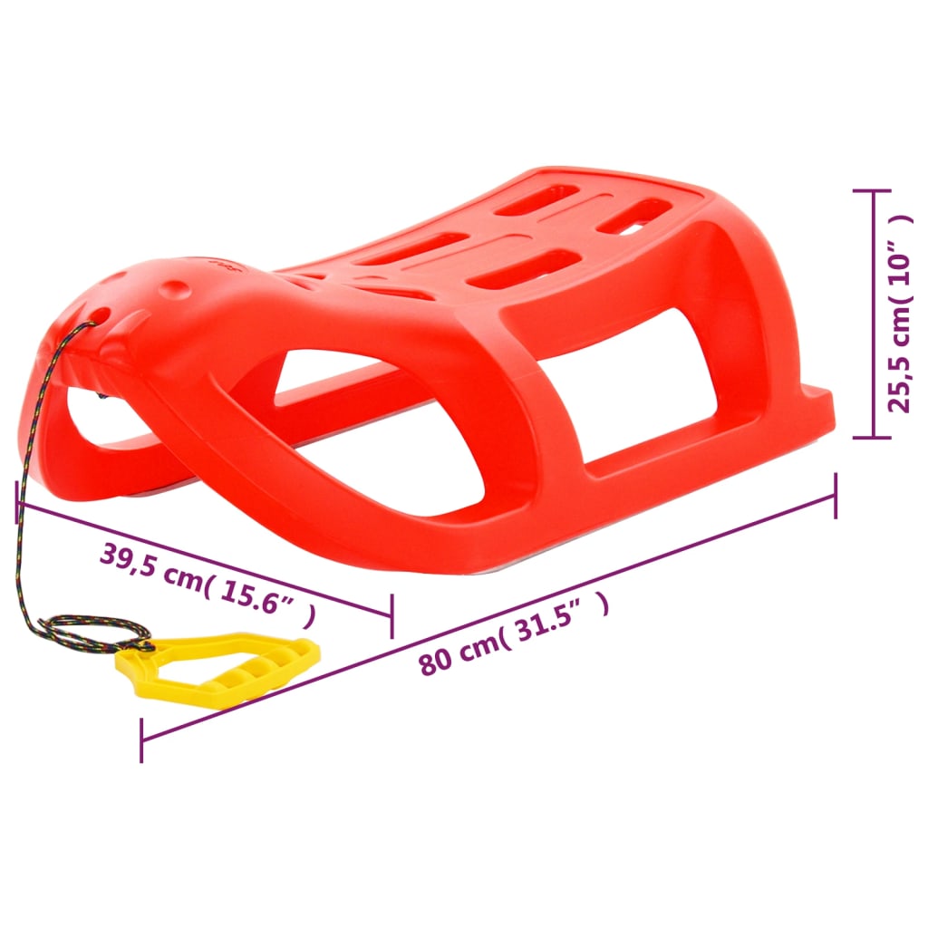 Sledge Red 80x39.5x25.5 cm Polypropylene