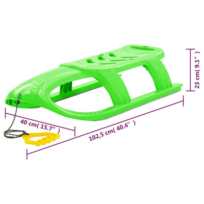 Sledge for Children Green 102.5x40x23 cm Polypropylene