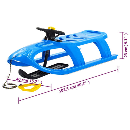 Sledge with Wheel Blue 102.5x40x23 cm Polypropylene