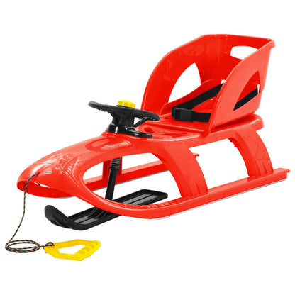 Sledge with Seat and Wheel Red 102.5x40x23 cm Polypropylene