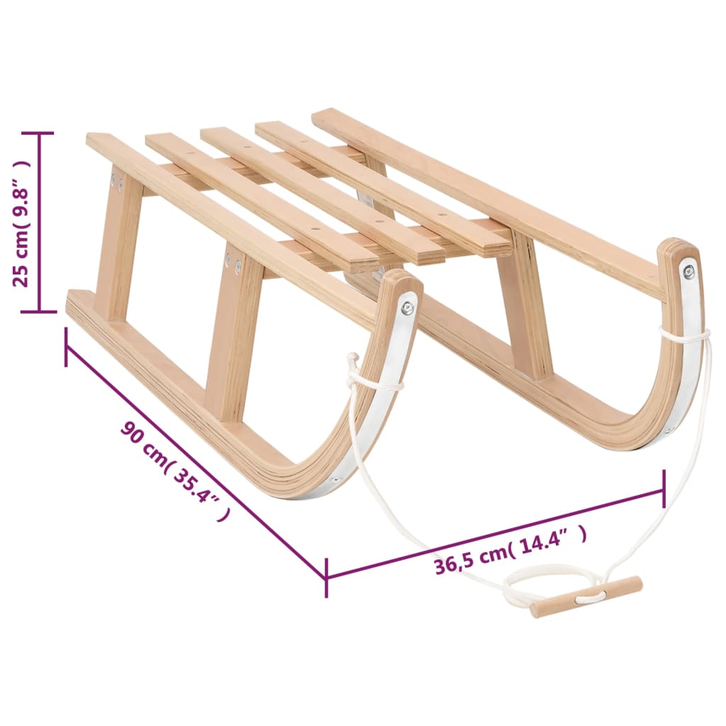 Snow Sledge 90x36.5x25 cm Plywood