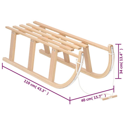 Snow Sledge 110x40x34 cm Plywood