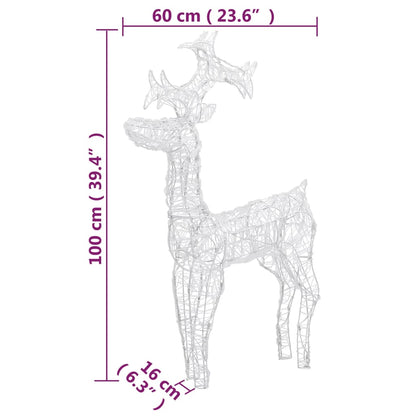 Reindeer Christmas Decorations 3 pcs 60x16x100 cm Acrylic