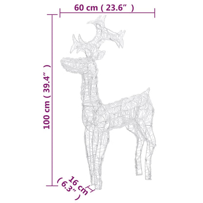 Reindeer Christmas Decorations 2 pcs 60x16x100 cm Acrylic