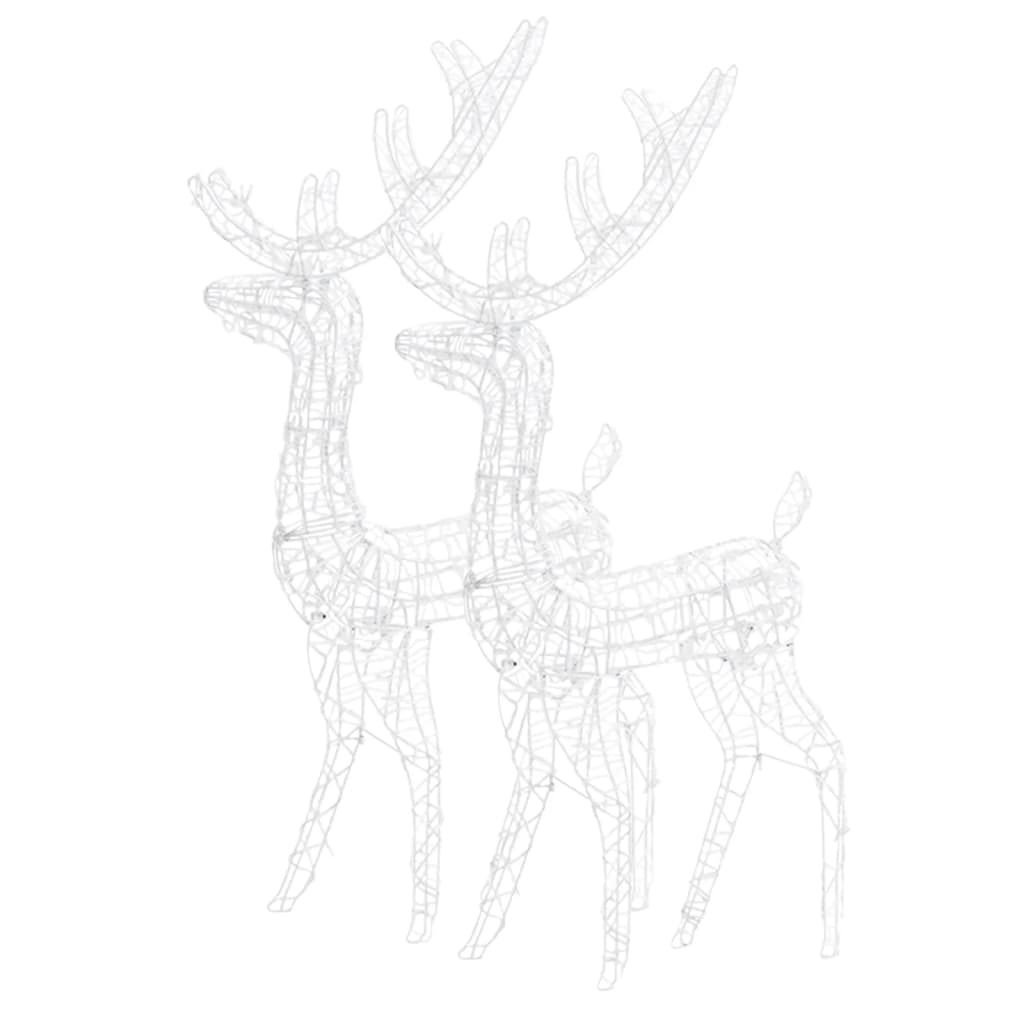 Acrylic Reindeer Christmas Decorations 2 pcs 120 cm Warm White