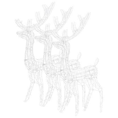 Acrylic Reindeer Christmas Decorations 3 pcs 120 cm Cold White