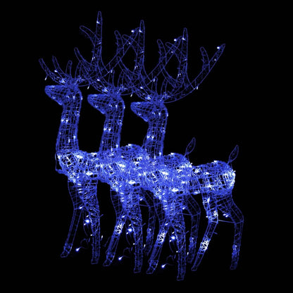 Acrylic Reindeer Christmas Decorations 3 pcs 120 cm Blue