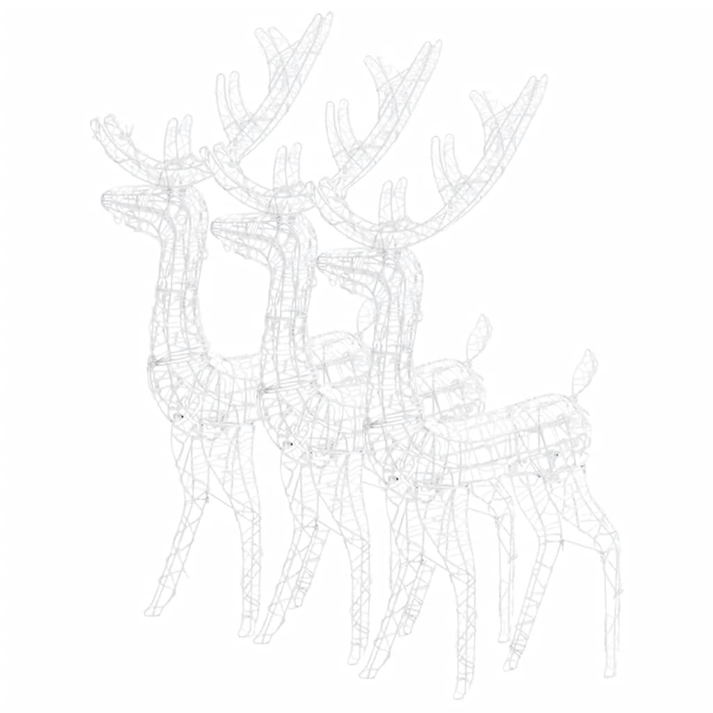 Acrylic Reindeer Christmas Decorations 3 pcs 120 cm Blue