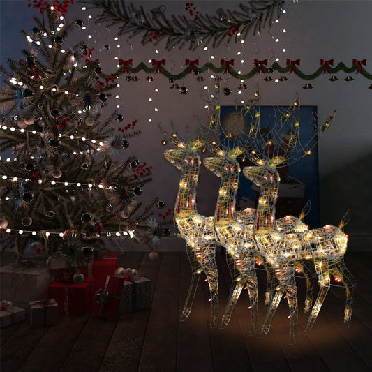 Acrylic Reindeer Christmas Decorations 3 pcs 120cm Multicolour