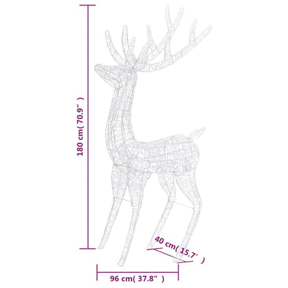 XXL Acrylic Christmas Reindeers 250 LED 2 pcs 180 cm Multicolour