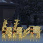 Christmas Reindeers 6 pcs Gold Warm White Mesh