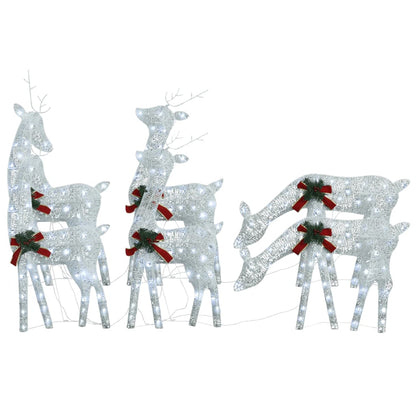 Christmas Reindeers 6 pcs White Cold White Mesh