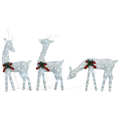 Christmas Reindeers 6 pcs White Cold White Mesh