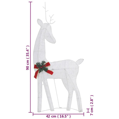 Christmas Reindeers 6 pcs White Cold White Mesh