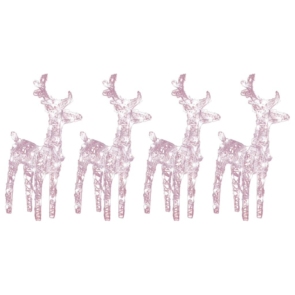 Christmas Reindeers 4 pcs Warm White 160 LEDs Acrylic