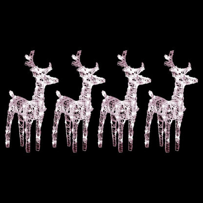 Christmas Reindeers 4 pcs Warm White 160 LEDs Acrylic