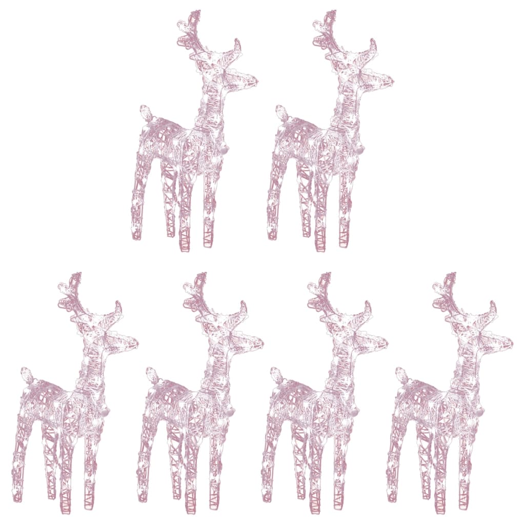 Christmas Reindeers 6 pcs Warm White 240 LEDs Acrylic