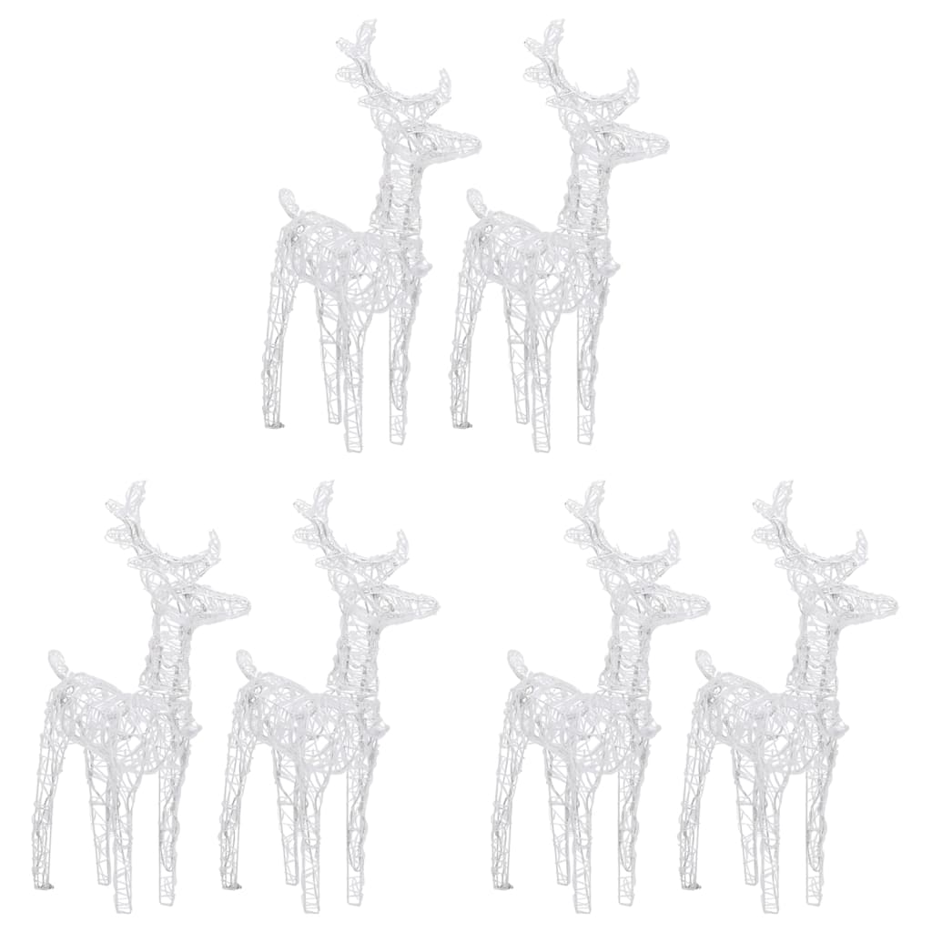 Christmas Reindeers 6 pcs Warm White 240 LEDs Acrylic