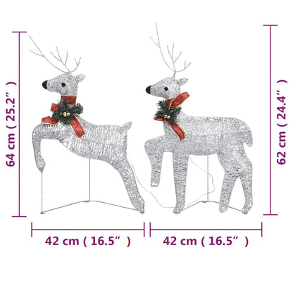 Christmas Reindeers 4 pcs Silver 80 LEDs