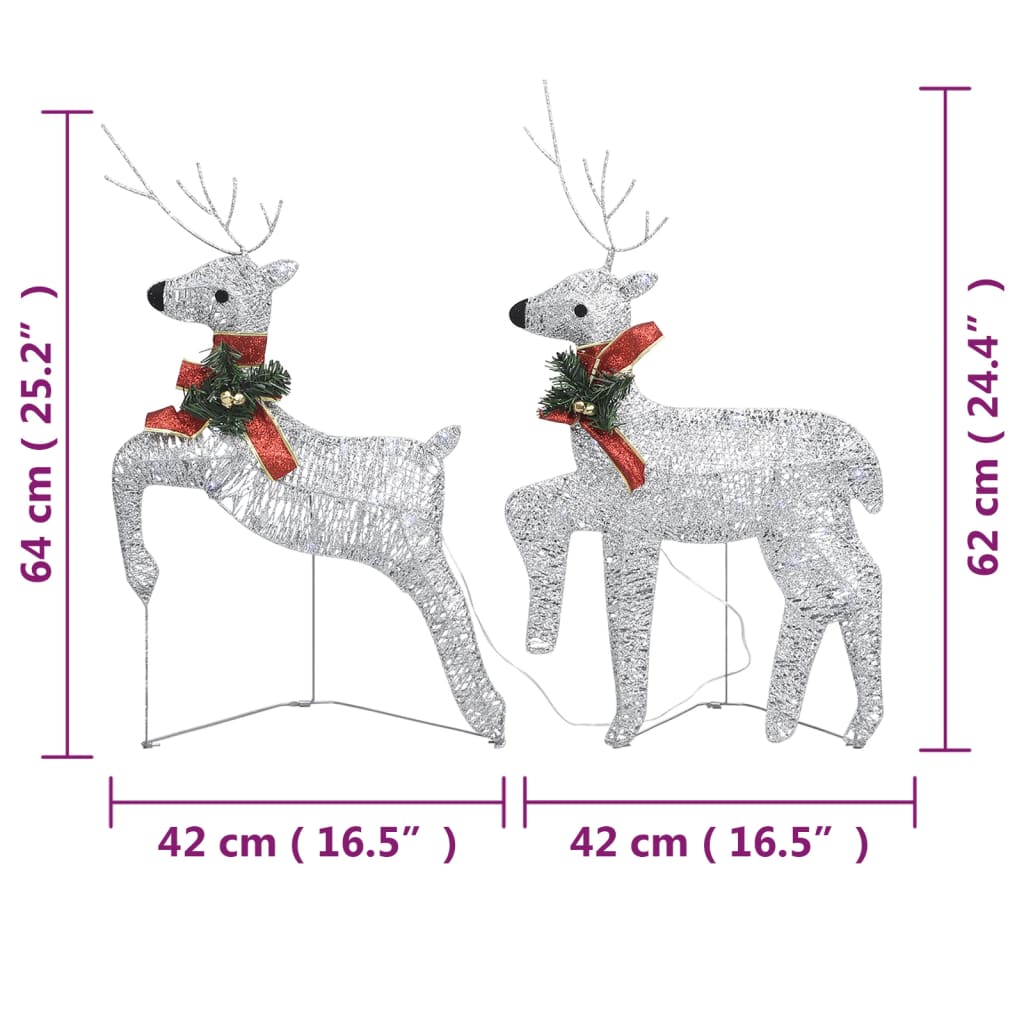 Christmas Reindeers 6 pcs Silver 120 LEDs