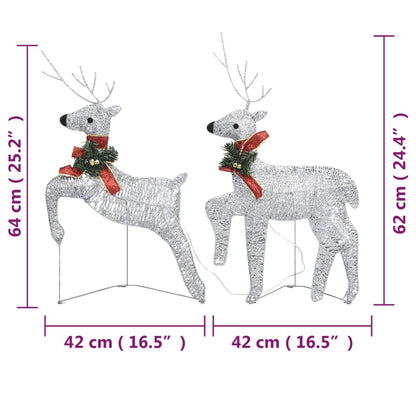 Christmas Reindeers 6 pcs Silver 120 LEDs