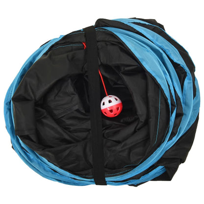 Cat Tunnel 3-way Black and Blue 90 cm Polyester