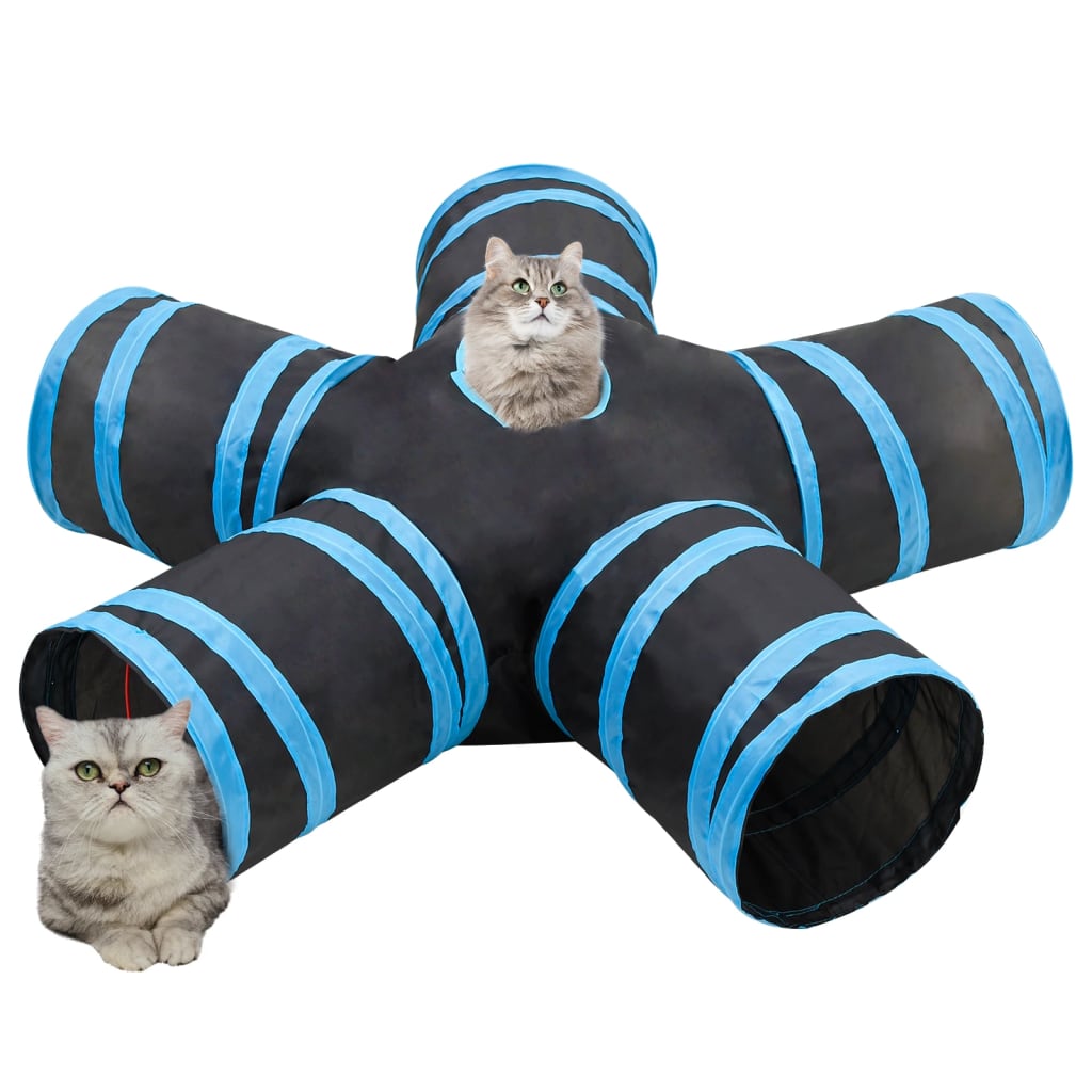 Cat Tunnel 5-way Black and Blue 25 cm Polyester