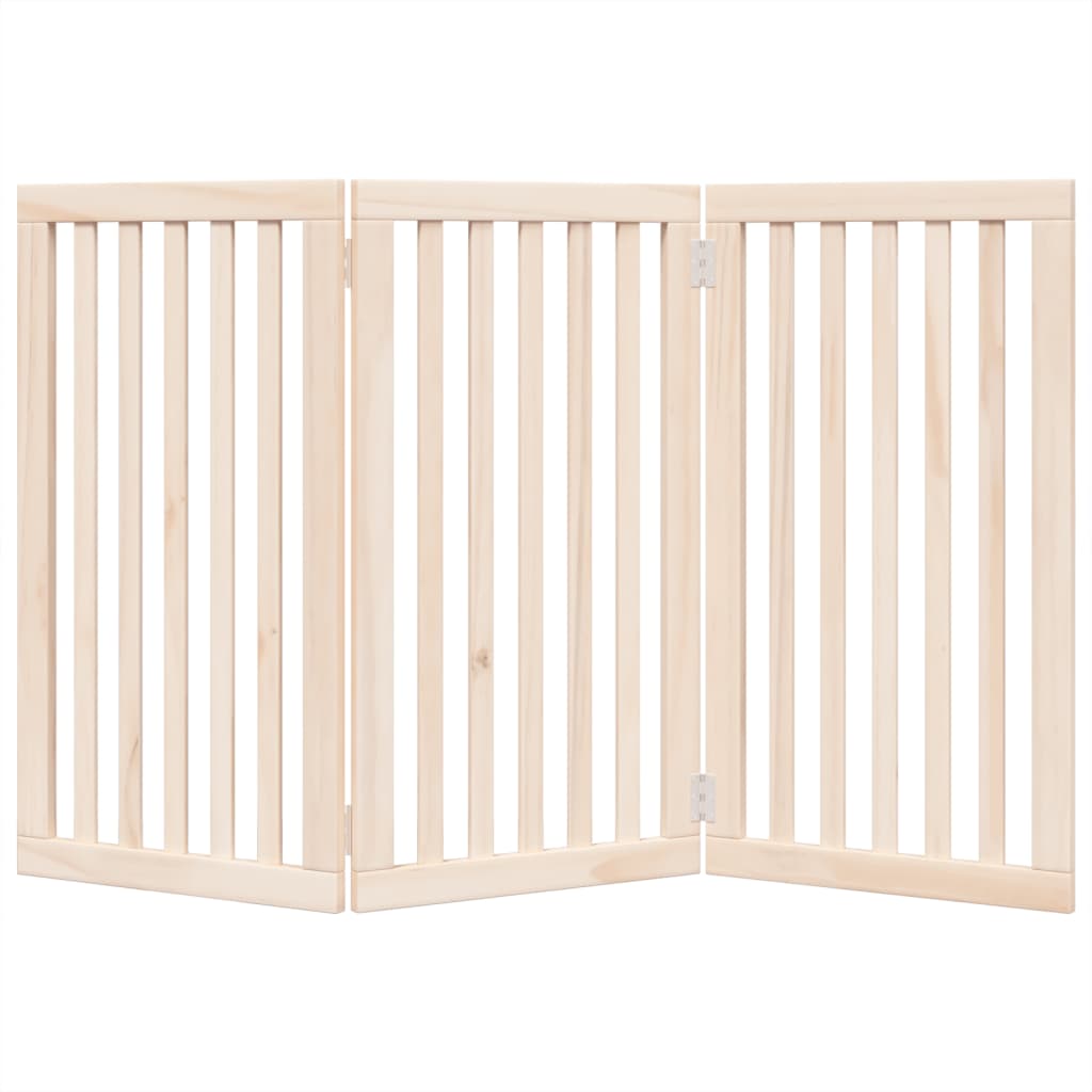 Dog Gate Foldable 3 Panels 150 cm Poplar Wood