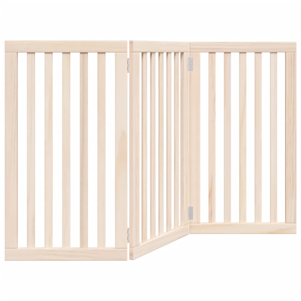 Dog Gate Foldable 3 Panels 150 cm Poplar Wood