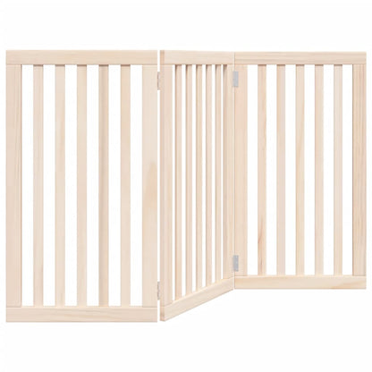 Dog Gate Foldable 3 Panels 150 cm Poplar Wood