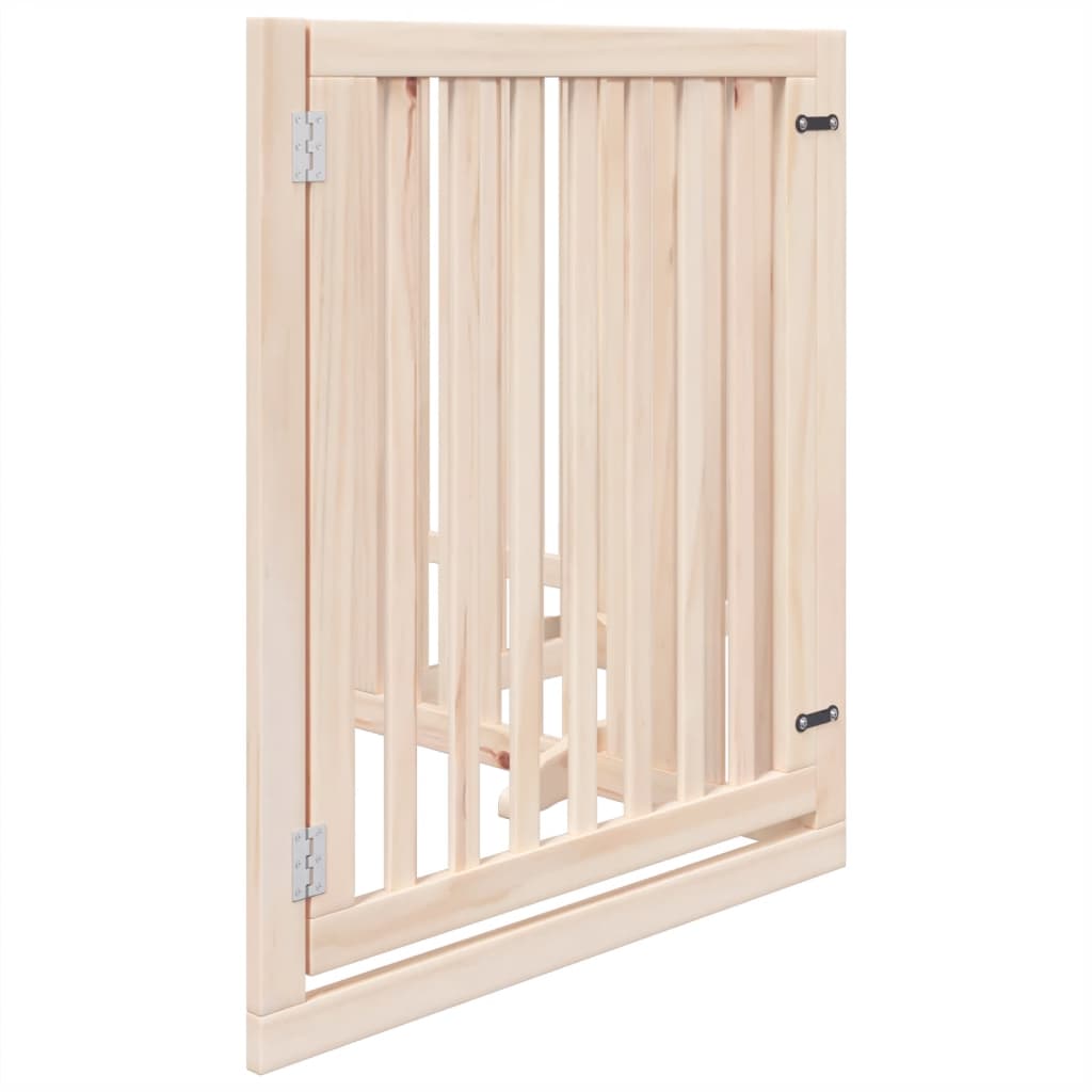 Dog Gate with Door Foldable 4 Panels 320 cm Poplar Wood