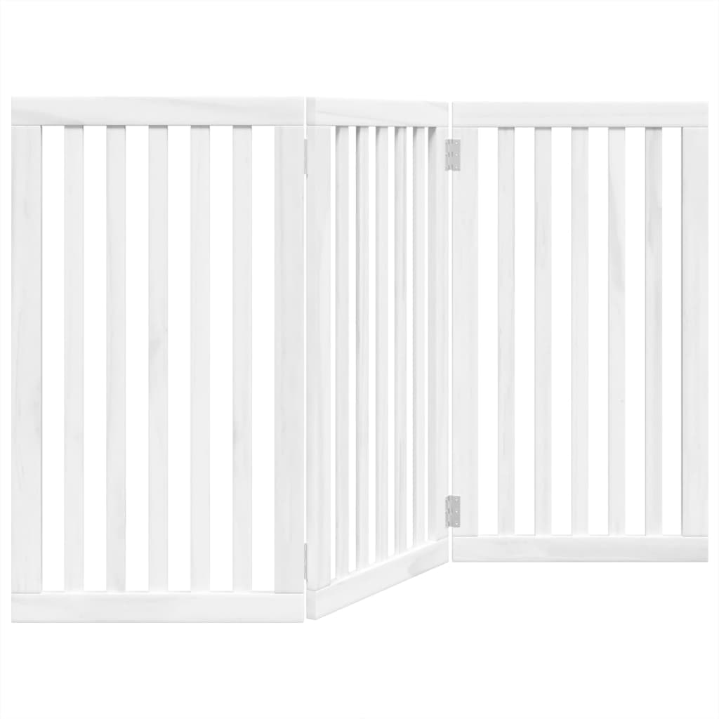 Dog Gate Foldable 3 Panels White 150 cm Poplar Wood