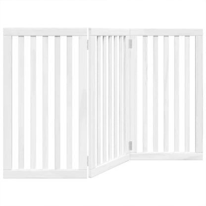 Dog Gate Foldable 3 Panels White 150 cm Poplar Wood