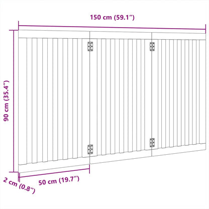 Dog Gate Foldable 3 Panels White 150 cm Poplar Wood