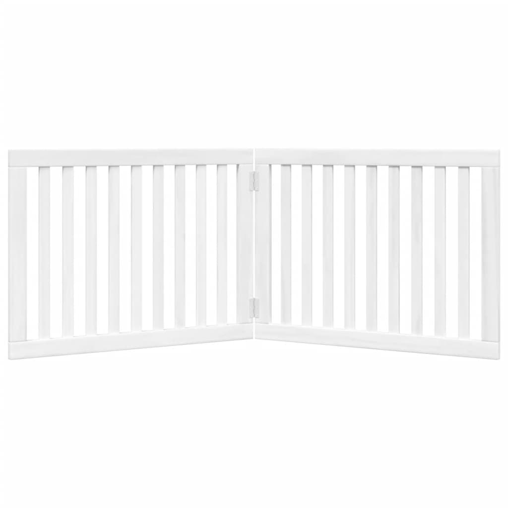 Dog Gate Foldable 2 Panels White 160 cm Poplar Wood