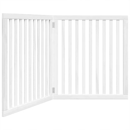 Dog Gate Foldable 2 Panels White 160 cm Poplar Wood