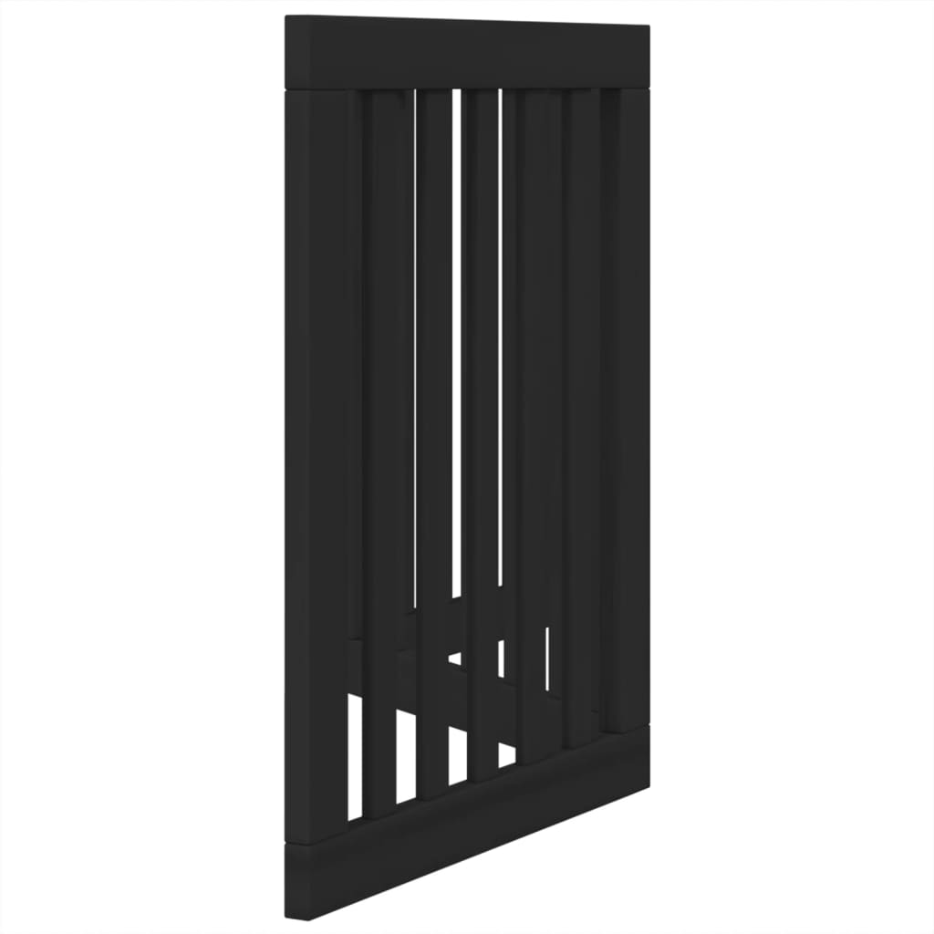 Dog Gate Foldable 3 Panels Black 150 cm Poplar Wood