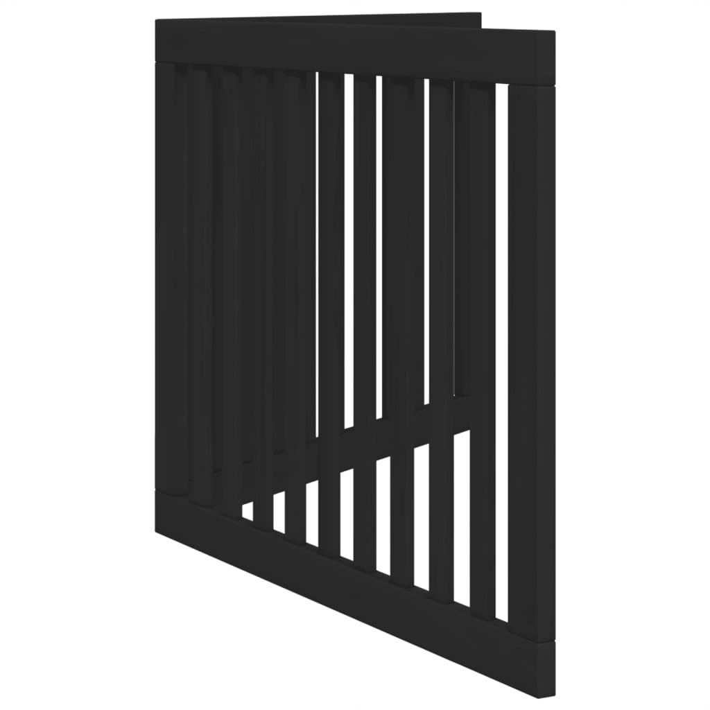 Dog Gate Foldable 2 Panels Black 160 cm Poplar Wood