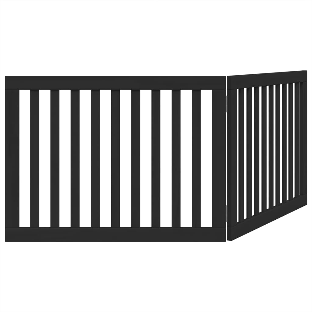 Dog Gate Foldable 2 Panels Black 160 cm Poplar Wood