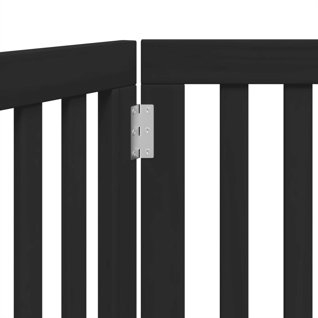 Dog Gate Foldable 2 Panels Black 160 cm Poplar Wood