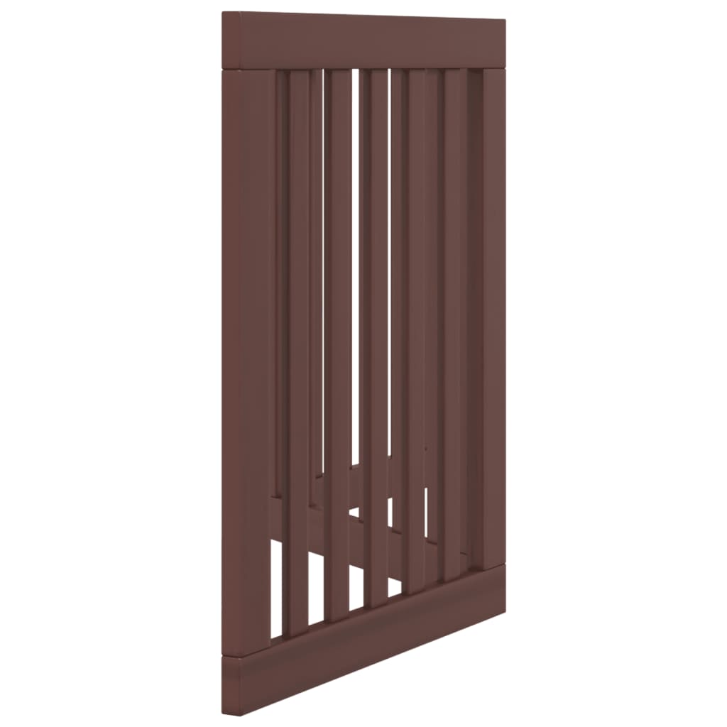 Dog Gate Foldable 3 Panels Brown 150 cm Poplar Wood