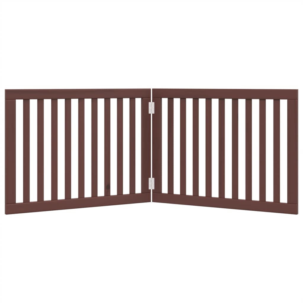 Dog Gate Foldable 2 Panels Brown 160 cm Poplar Wood