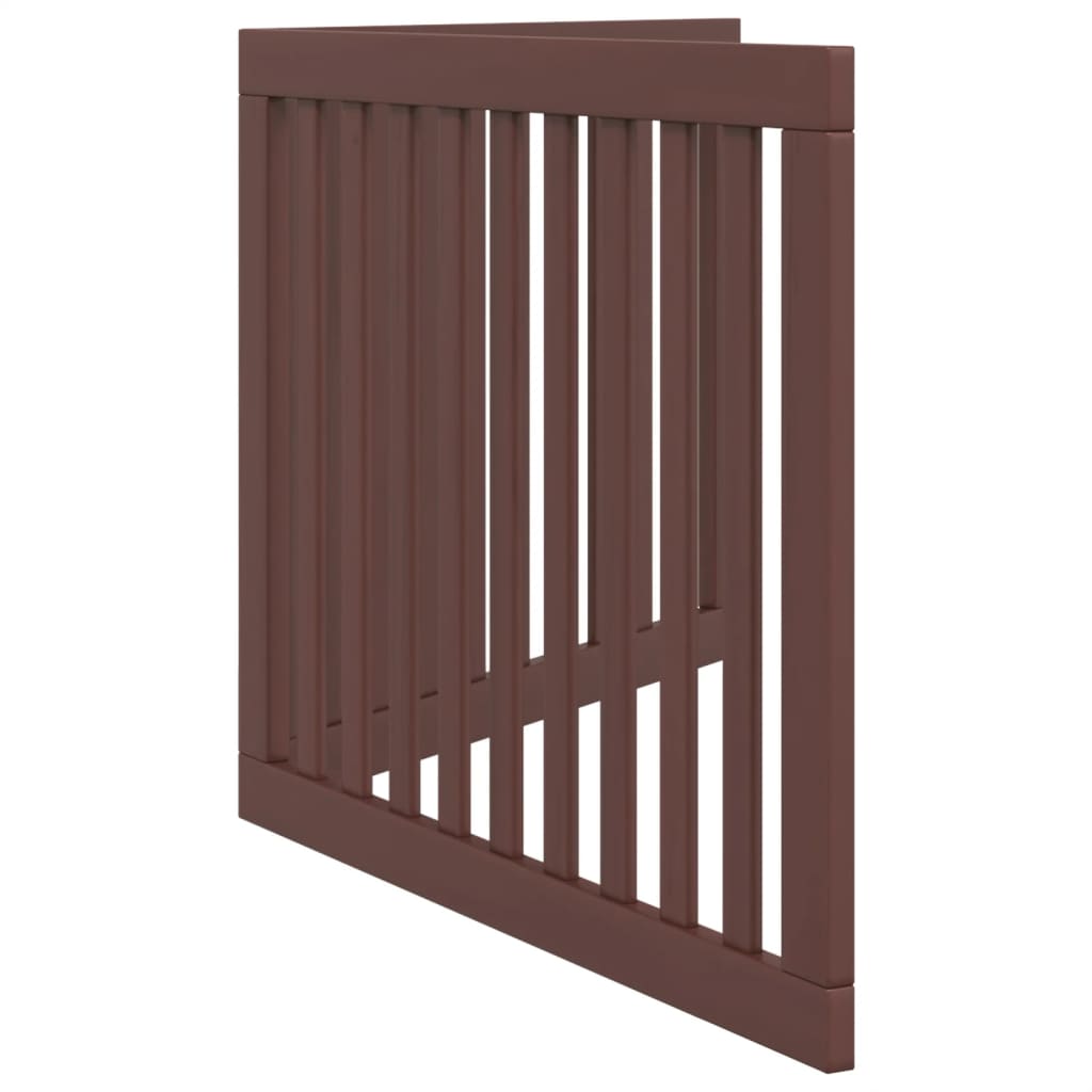 Dog Gate Foldable 2 Panels Brown 160 cm Poplar Wood