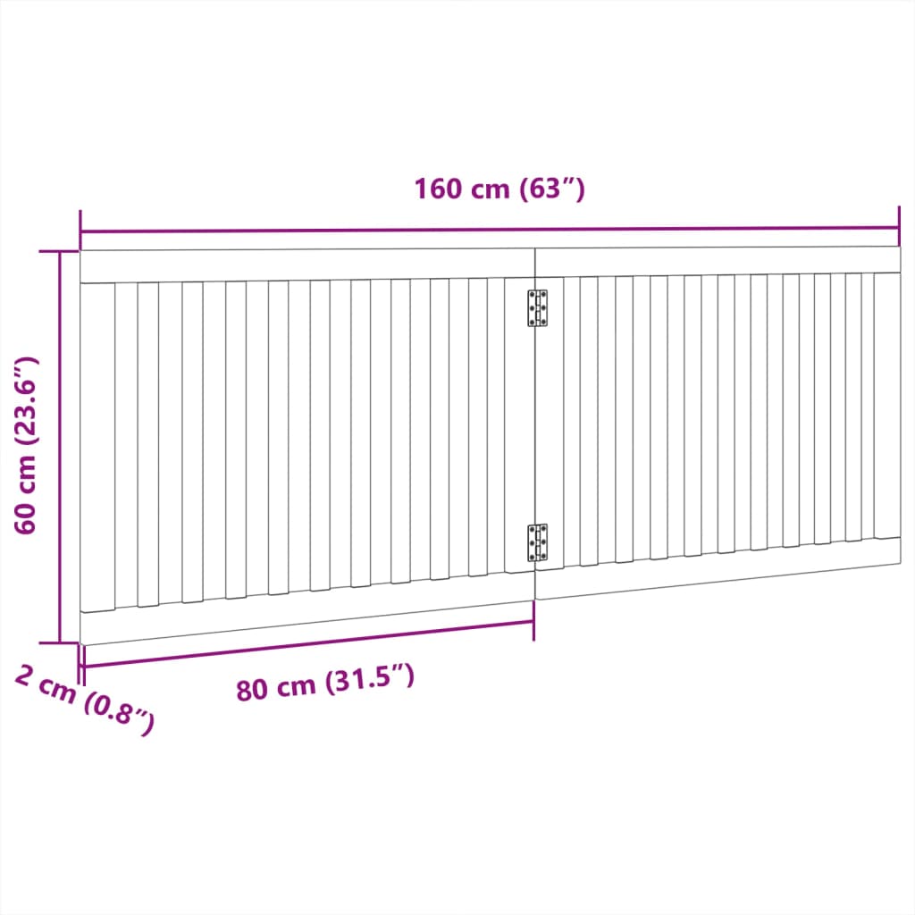 Dog Gate Foldable 2 Panels Brown 160 cm Poplar Wood